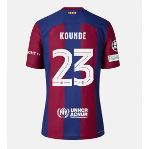 Lacne Muži Futbalové dres Barcelona Jules Kounde #23 2023-24 Krátky Rukáv - Domáci